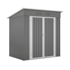 6'x4' Outdoor Metal Storage Shed For Garden Tools Lockable Door With Floor Frame-It Is Forbidden To Sell On The Temu Platform