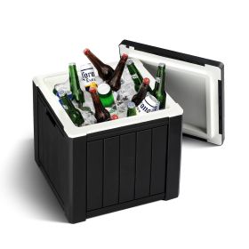 10 Gallon Cooler Side Table, Multi-purpose Ice Cooler Outdoor Cocktail Side Table For Camping, Picnic, Beach, Pool, Party