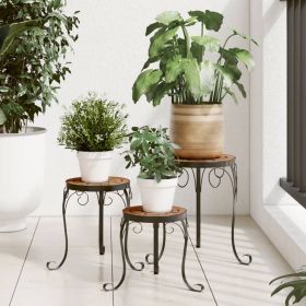 Plant Stand Set of 3 Terracotta Powder-coated iron, ceramic