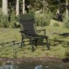 Fishing Chair Green and Black 600D Oxford fabric and Steel Compact
