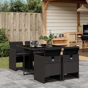 Garden Dining Set Black