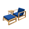 U_STYLE Acacia Wood Outdoor Lounge Set - Chair & Ottoman, Perfect for Patios, Balconies, and Gardens