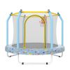 55-inch Trampoline for Kids Indoor & Outdoor Small Toddler Trampoline with Basketball Hoop