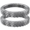 Razor Wires, 98 ft Razor Barbed Wire, 2 Rolls Razor Wire Fencing Razor Fence, Razor Ribbon Barbed Wire Galvanized Razor Wire Fence