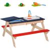 Kids Picnic Table Set with Sandbox and Kitchen Toys