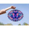 3D Metal Blue Butterfly Wind Spinner: Yard and Garden Decoration, 25.4cm Kinetic Outdoor Spinner, Spinfinity Wind Sculpture, No Feather, Classic Style