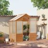 6' x 4' x 7' Polycarbonate Greenhouse,, Hobby Greenhouse with Lockable Door, Level 5 Wind Resistant Wooden Frame, Rustic Brown