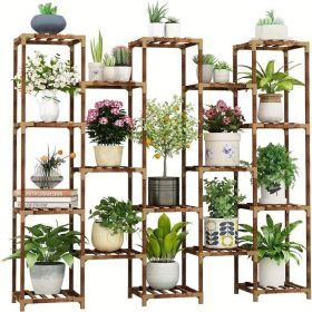 Plant stand indoor outdoor, 17 tier large tall plant stand for indoor plants multiple, wooden plant stand table for living room garden patio window