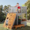 Kids Playhouse Outdoor,Wooden Play House Play set for Kids– Large, Sturdy, Realistic Design with lookout post