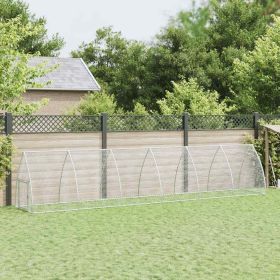 Chicken Cage Silver 236.2"x41.3"x47.2" Galvanized Steel