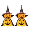 3FT Set of 2 Halloween Collapsible Pumpkin Decorations,176 LED Pumpkin Pop Up Jack-o-Lantern for Indoor Outdoor Yard Holiday Decor