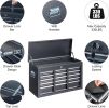 Black Steel Toolbox Heavy Duty Metal Tool Storage Box with Handle Durable Portable Organizer Case for Garage Workshop Car Repair and Home Use