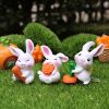 6pcs Animal Cartoon Bunny Kawaii Rabbit Doll Desktop Cake Decoration; DIY Fairy Garden Miniature Accessories
