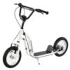 Kids Scooter Youth Scooter for 5+ with Dual Brakes, 12-Inch Inflatable Wheels, Outdoor Ride-On Toy, White