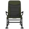 Fishing Chair Green and Black 600D Oxford fabric and Steel Compact