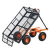 Garden Cart, Sturdy Metal Utility Wagon with Simple Assembly, Versatile Dump Cart with Dual-Function Handle, Wheelbarrow with 400 lbs Load Capacity