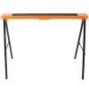 Saw Horses 2 Pack, Folding Portable Work Horse with Fast Open Legs, Convenient Handle, Heavy Duty Steel Sawhorse for Garage, Workshop, Fully Assembled