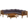 Wooden Lounge Set Dark grey