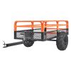 Heavy Duty Steel ATV Dump Trailer, 1500-Pound Load Capacity 15 Cubic Feet, Tow Behind Dump Cart Garden Trailer, with Removable Sides and 2 Tires