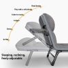1-pack American style patio folding bed, outdoor patio furniture, comfortable ergonomic single recliner, patio chaise folding bed with mattress