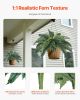 Artificial Ferns 2 Pcs, Natural Spread Diameter 31-34 Inch, Large Hanging Artificial Boston Ferns, Fake Plant Wall Decor with 30 Branches