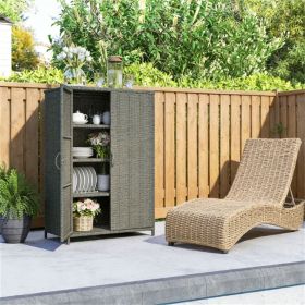 Outdoor storage cabinet, storage platform, dark gray