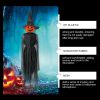 Halloween Pumpkin Witch Ornament Set Festival Outdoor Decoration Light Up Hanging Witch Hat Ghost Outdoor Halloween Yard Porch Decor