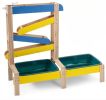 3-in-1 Kids Sand Water Play Table, Fir Wood Outdoor Sensory Activity Table with Faucet & Accessories, Double Basin Play Toy for Toddlers Ages 3+