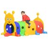 Qaba Caterpillar Tunnel for Kids, Outdoor Indoor Climb and Crawl Through, Play Equipment for Toddler 3-6, 4 Sections, for Daycare, Preschool