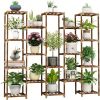 Plant stand indoor outdoor, 17 tier large tall plant stand for indoor plants multiple, wooden plant stand table for living room garden patio window
