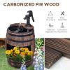 23" H Outdoor Water Fountain Wood and Plastic Rustic Apple Barrel Pump Garden Decor for Outside Backyard