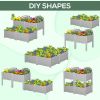 4-Piece Raised Garden Bed with Legs, Self-Watering Planter Box Raised Bed to Grow Flowers, Herbs & Vegetables, Gray