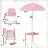 Kids Picnic Table, Kids Table and Chair Set with 2 Folding Chairs and Umbrella for Backyard, Garden, Patio, Pink