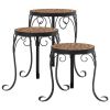 Plant Stand Set of 3 Terracotta Powder-coated iron, ceramic