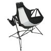 Hammock Camping Chair, Folding Portable Rocking Chair, Aluminum Alloy Adjustable Back Swinging Chair with Pillow Cup Holder