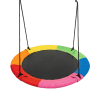 40 Inch Garden Fun Saucer Tree Swing Flying 900lb Weight Capacity 2 Added Hanging Straps Adjustable Multi-Strand Ropes Colorful Safe and Durable Swing