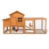 80" Chicken Coop with Nest Box and Removable Tray, Hen House for 2-6 Chickens, Outdoor Weatherproof Small Animal Cages