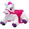 12V Unicorn Ride on Horse with Carrot Toy, Comb, Animal Sounds, for Girls Boys Aged 1.5-3 Years Old