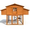 Chicken House for Outdoor with Two Nesting Box, Leakproof Pull-on Tray, and UV-Resistant Roof Panel
