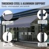 Manual Retractable Awning, 78" Outdoor Retractable Patio Awning Sunshade Shelter