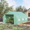 Outsunny 12' x 10' x 7' Outdoor Walk-in Greenhouse, Tunnel Green House with Roll-up Windows, Zippered Door, PE Cover, Heavy Duty Steel Frame, Green