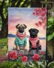 Pug Two Hearts Garden Flag Mailbox Flag Decorative Yard Flag Banner Outside Patio Artwork Yard Flower Beds, Garden Size, Multicolor