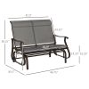 Outsunny 2-Person Glider Bench, Outdoor Chair with Breathable Mesh Fabric, Smooth Motion, Rocking Glider for Backyard, Lawn, Mixed Grey