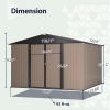 10' x 10' Metal Storage Shed for Ourdoor, Steel Yard Shed with Design of Lockable Doors, Utility and Tool Storage for Garden, Backyard, Patio