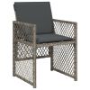 Garden Dining Set Grey PE Rattan 5 Piece Foldable