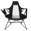 Hammock Camping Chair, Folding Portable Rocking Chair, Aluminum Alloy Adjustable Back Swinging Chair with Pillow Cup Holder