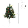 HOMCOM Artificial Christmas Trees 2-Pack Slim with 24 Warm White Lights Green Holiday Decor