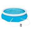 Fast Set 10' x 30' Round Inflatable Soft Sided Above Ground Pool Set