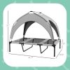 Elevated Dog Bed with Canopy, Raised Outdoor Pet Bed for Camping with Washable Breathable Mesh, 42" x 30" x 37"