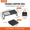 Folding Campfire Grill, Heavy Duty Steel Mesh Grate, 22.4" Portable Camping Grates Over Fire Pit, Camp Fire Cooking Equipment with Legs Carrying Bag